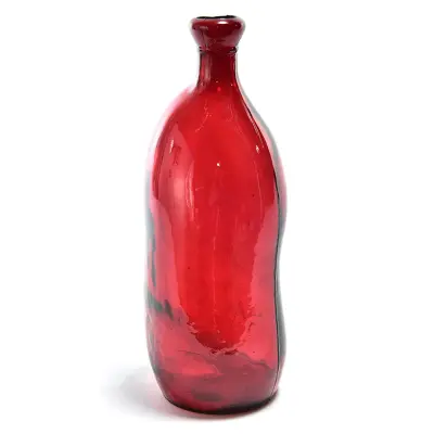 Vaza 14xh37cm / rdeča / steklo