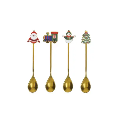 Novoletni set čajne žličke Elfomagia 13,5cm / 6 kos / zlata / inox
