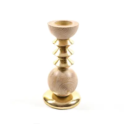Svečnik 11xh23cm / zlat / les