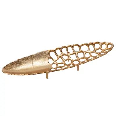 Skleda metal 52x15xh8cm / okrogla / zlata / kovina