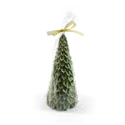 Novoletna sveča smreka 9xh20cm / zelena / vosek
