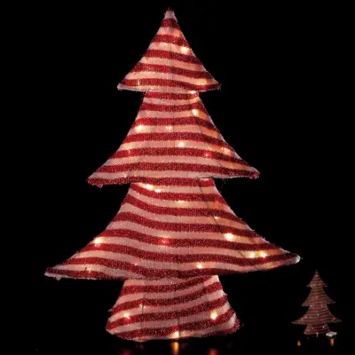Novoletna smrečica 38x9xh48cm / 35 led lučk / na baterije / več barv / železo