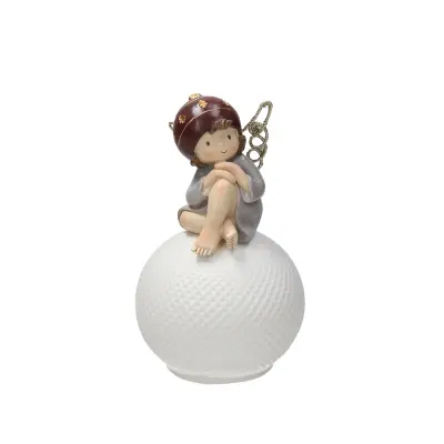 Kipec angelček na led krogli Christmas Vintage h14cm / plastika