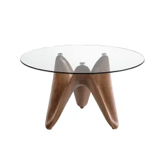 Jedilna miza okrogla kaljeno steklo