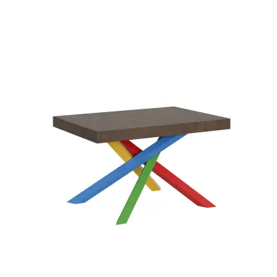 ITAMOBY Volantis (90x120/224 cm) - oreh, barva nog: pisana - raztegljiva jedilna miza