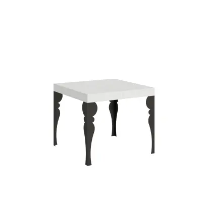 ITAMOBY Paxon (90x90/246 cm) - bela, barva nog: antracit - raztegljiva jedilna miza