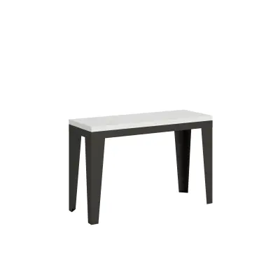 ITAMOBY Flame Double (120/200x45/90) - bela, barva nog: antracit - preklopna jedilna miza