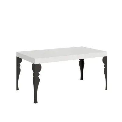 ITAMOBY Paxon (90x160/420 cm) - bela, barva nog: antracit - raztegljiva jedilna miza