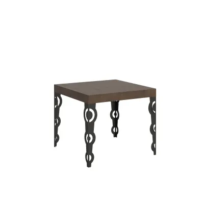 ITAMOBY Karamay (90x90/246 cm) - oreh, barva nog: antracit - raztegljiva jedilna miza