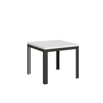 ITAMOBY Linea Libra (90x90/180 cm) - bela, barva nog: antracit - preklopna jedilna miza