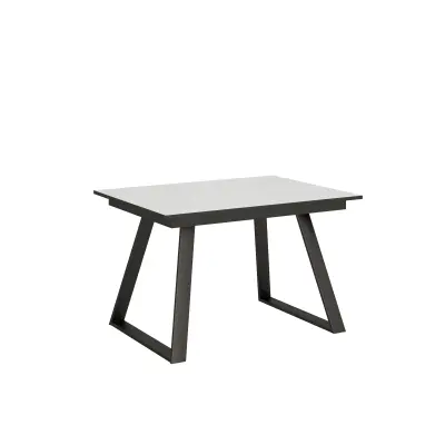 ITAMOBY Bernadette (90x120/180 cm) - bela, barva nog: antracit - raztegljiva jedilna miza