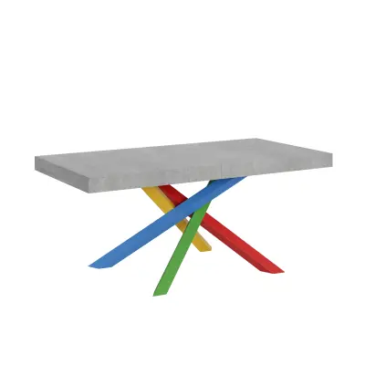 ITAMOBY Volantis (90x180/284 cm) - siva, barva nog: pisana - raztegljiva jedilna miza