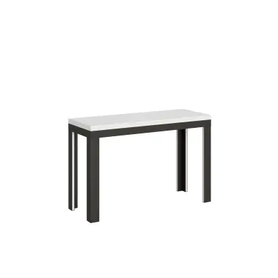 ITAMOBY Linea Double (120/200x45/90) - bela, barva nog: antracit - preklopna jedilna miza