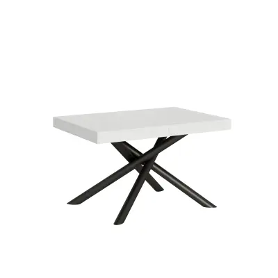 ITAMOBY Famas (90x130/390 cm) - bela, barva nog: antracit - raztegljiva jedilna miza