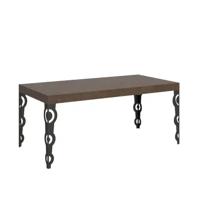 ITAMOBY Karamay (90x180/284 cm) - oreh, barva nog: antracit - raztegljiva jedilna miza