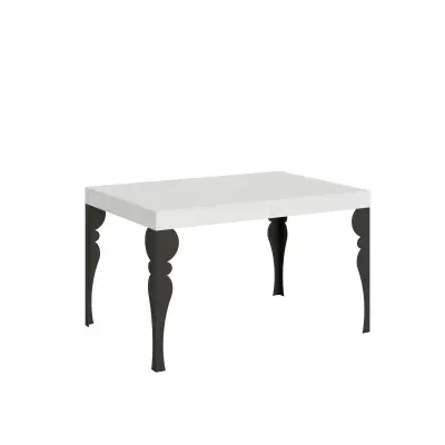ITAMOBY Paxon (90x130/390 cm) - bela, barva nog: antracit - raztegljiva jedilna miza