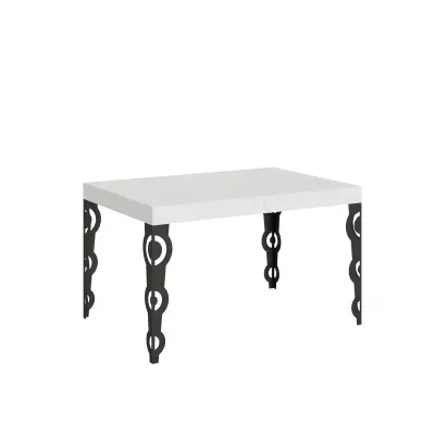 ITAMOBY Karamay (90x130/390 cm) - bela, barva nog: antracit - raztegljiva jedilna miza
