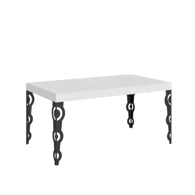 ITAMOBY Karamay (90x160/420 cm) - bela, barva nog: antracit - raztegljiva jedilna miza
