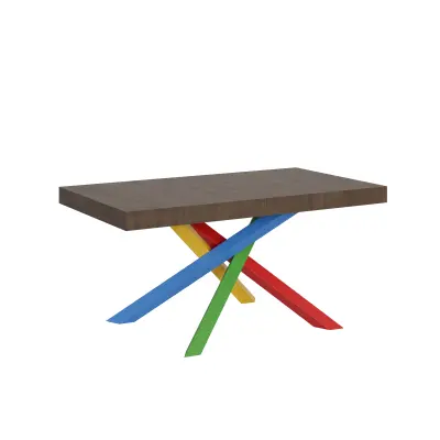 ITAMOBY Volantis (90x160/264 cm) - oreh, barva nog: pisana - raztegljiva jedilna miza