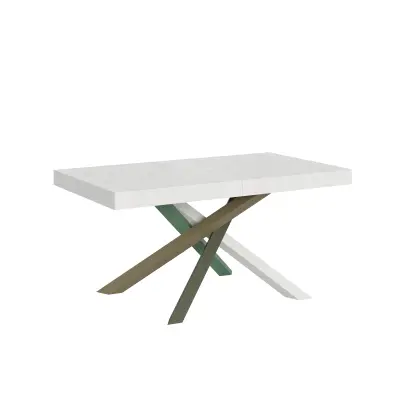 ITAMOBY Volantis (90x160/264 cm) - bela, barva nog: bela, zelena - raztegljiva jedilna miza