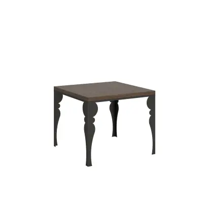 ITAMOBY Paxon Libra (90x90/180 cm) - oreh, barva nog: antracit - preklopna jedilna miza