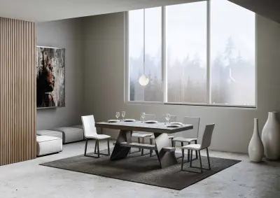 ITAMOBY Baita Evolution (90x160/420 cm) - siva, barva nog: antracit - raztegljiva jedilna miza