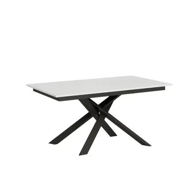 ITAMOBY Ganty (90x160/220 cm) - bela, barva nog: antracit - raztegljiva jedilna miza