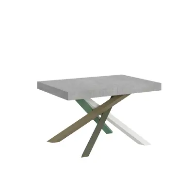 ITAMOBY Volantis (90x130/234 cm) - siva, barva nog: bela, zelena - raztegljiva jedilna miza
