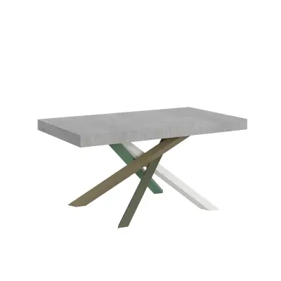 ITAMOBY Volantis (90x160/420 cm) - siva, barva nog: bela, zelena - raztegljiva jedilna miza