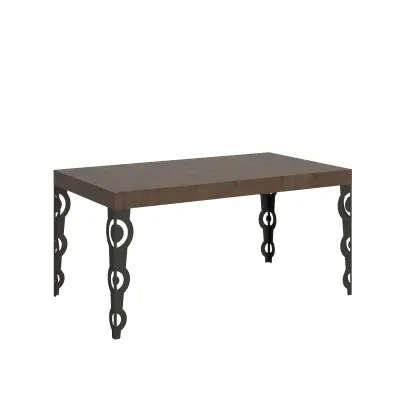 ITAMOBY Karamay (90x160/420 cm) - oreh, barva nog: antracit - raztegljiva jedilna miza