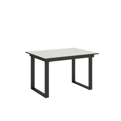 ITAMOBY Bandos (90x120/180 cm) - bela, barva nog: antracit - raztegljiva jedilna miza