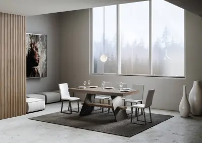 ITAMOBY Baita (90x160/264 cm) - oreh, barva nog: antracit - raztegljiva jedilna miza