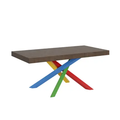 ITAMOBY Volantis (90x180/440 cm) - oreh, barva nog: pisana - raztegljiva jedilna miza