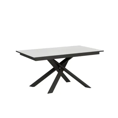 ITAMOBY Ganty (90x160/220 cm) - bela/antracit, barva nog: antracit - raztegljiva jedilna miza