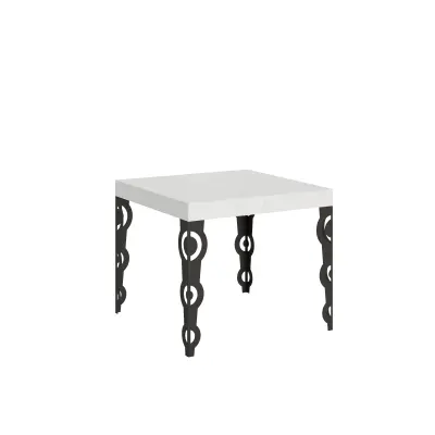 ITAMOBY Karamay (90x90/246 cm) - bela, barva nog: antracit - raztegljiva jedilna miza