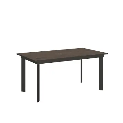 ITAMOBY Cumar (90x160/220 cm) - oreh, barva nog: antracit - raztegljiva jedilna miza