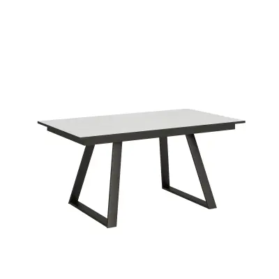 ITAMOBY Bernadette (90x160/220 cm) - bela, barva nog: antracit - raztegljiva jedilna miza