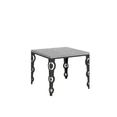 ITAMOBY Karamay Libra (90x90/180 cm) - siva, barva nog: antracit - preklopna jedilna miza