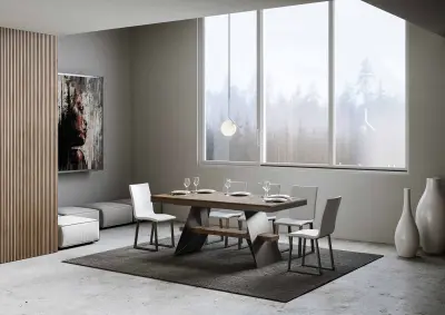 ITAMOBY Baita Evolution (90x160/264 cm) - oreh, barva nog: antracit - raztegljiva jedilna miza