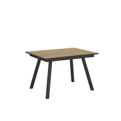 ITAMOBY Mirhi (90x120/180 cm) - hrast, barva nog: antracit - raztegljiva jedilna miza