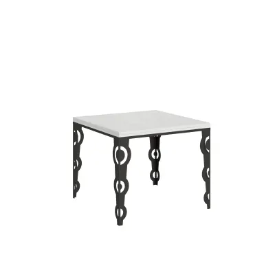 ITAMOBY Karamay Libra (90x90/180 cm) - bela, barva nog: antracit - preklopna jedilna miza