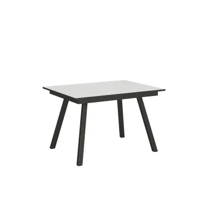 ITAMOBY Mirhi (90x120/180 cm) - bela, barva nog: antracit - raztegljiva jedilna miza