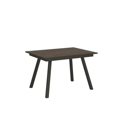 ITAMOBY Mirhi (90x120/180 cm) - oreh, barva nog: antracit - raztegljiva jedilna miza