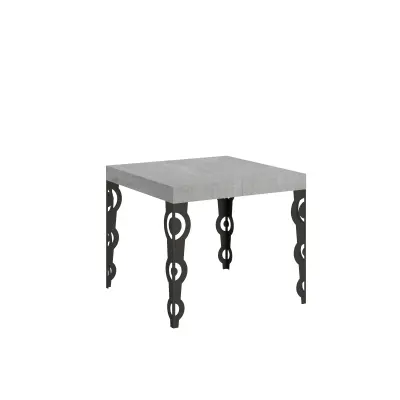 ITAMOBY Karamay (90x90/246 cm) - siva, barva nog: antracit - raztegljiva jedilna miza