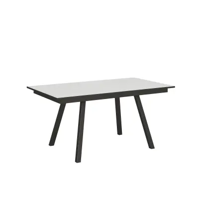 ITAMOBY Mirhi (90x160/220 cm) - bela, barva nog: antracit - raztegljiva jedilna miza