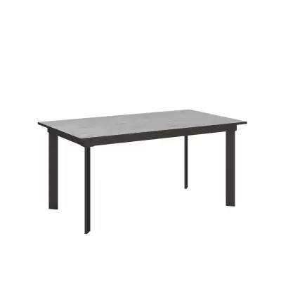ITAMOBY Cumar (90x160/220 cm) - siva, barva nog: antracit - raztegljiva jedilna miza
