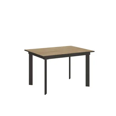 ITAMOBY Cumar (90x120/180 cm) - hrast, barva nog: antracit - raztegljiva jedilna miza
