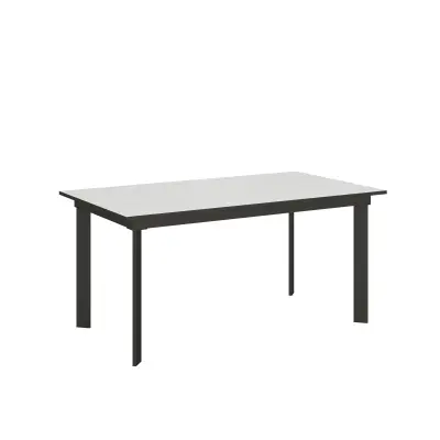 ITAMOBY Cumar (90x160/220 cm) - bela, barva nog: antracit - raztegljiva jedilna miza