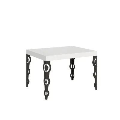 ITAMOBY Karamay (80x120/204 cm) - bela, barva nog: antracit - raztegljiva jedilna miza