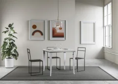 ITAMOBY Sciabola Libra (90x90/180 cm) - bela, barva nog: siva - preklopna jedilna miza